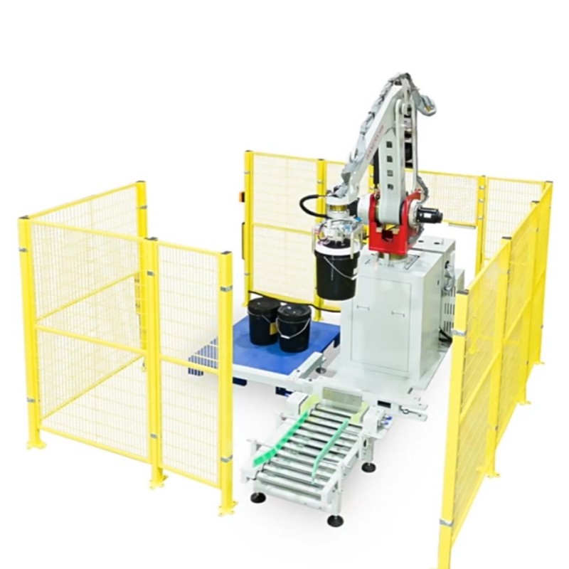 Industrial Electric High Speed Bag Palletizing System Automatic Robotic Arm For Case/Cartons Packaging With Wood Structure