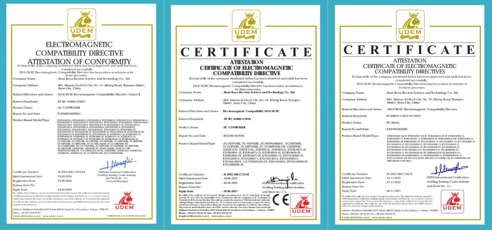 Certificates