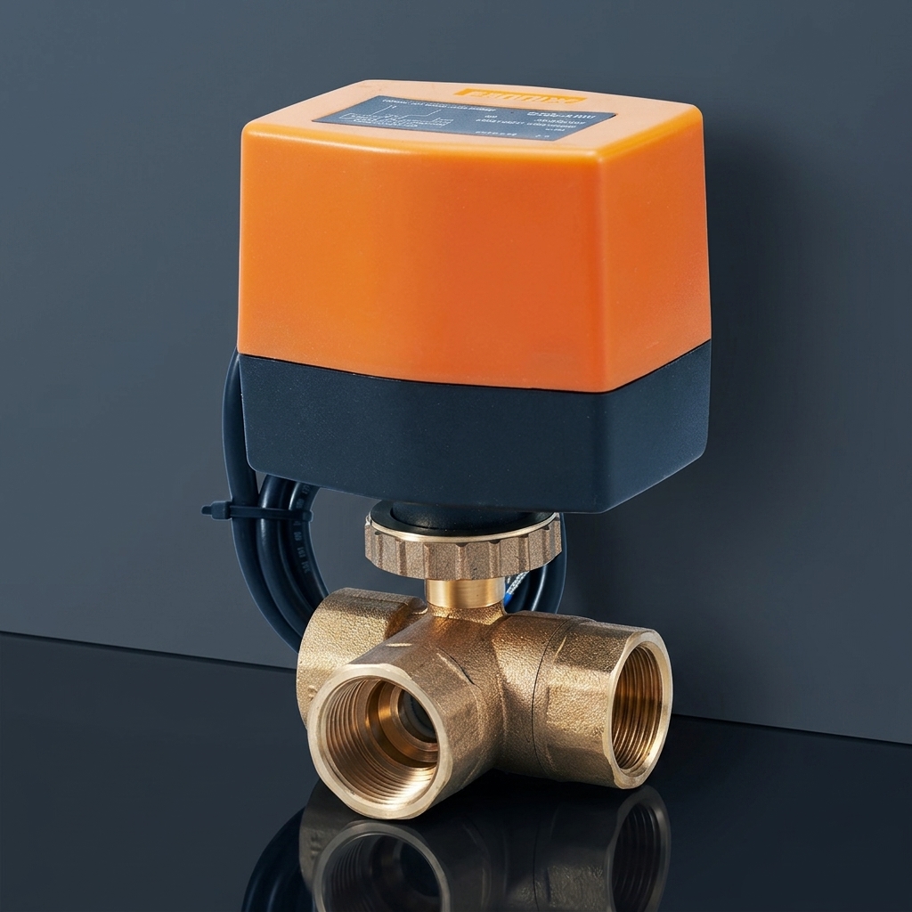 Winvall Motorised Actuated Ball Valve Three Way Motorized Brass Valves Fan Coil Units Electric Actuator Water Flow Ball Valve