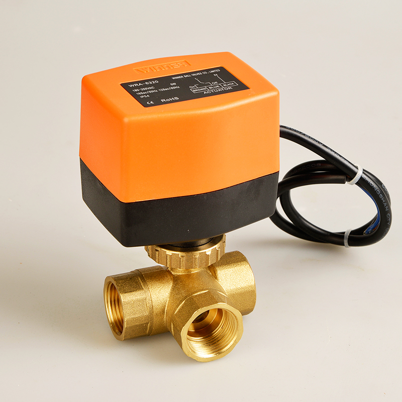 Winvall Motorised Actuated Ball Valve Three Way Motorized Brass Valves Fan Coil Units Electric Actuator Water Flow Ball Valve
