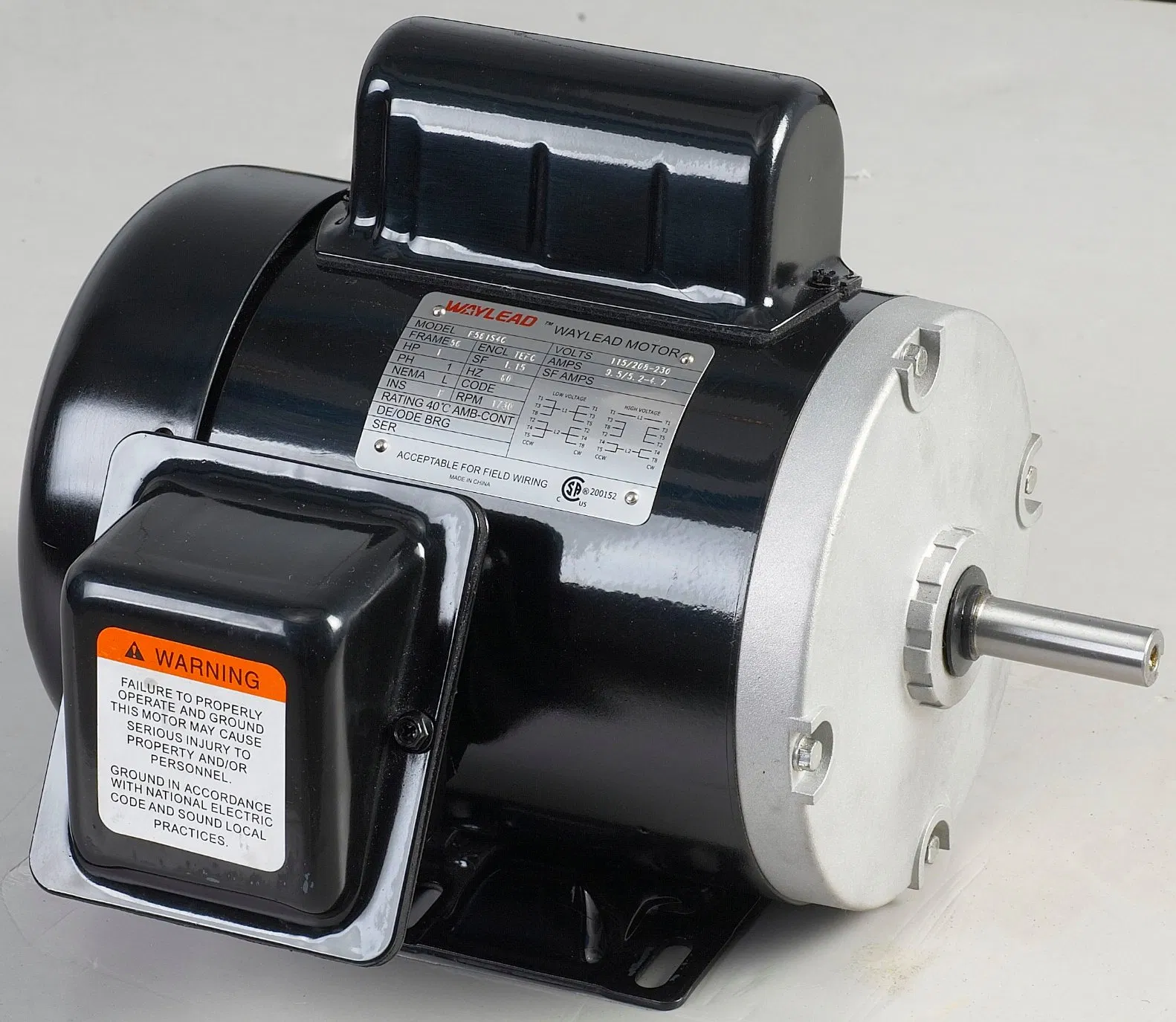 Single Phase Capacitor Run NEMA Motor with CSA UL