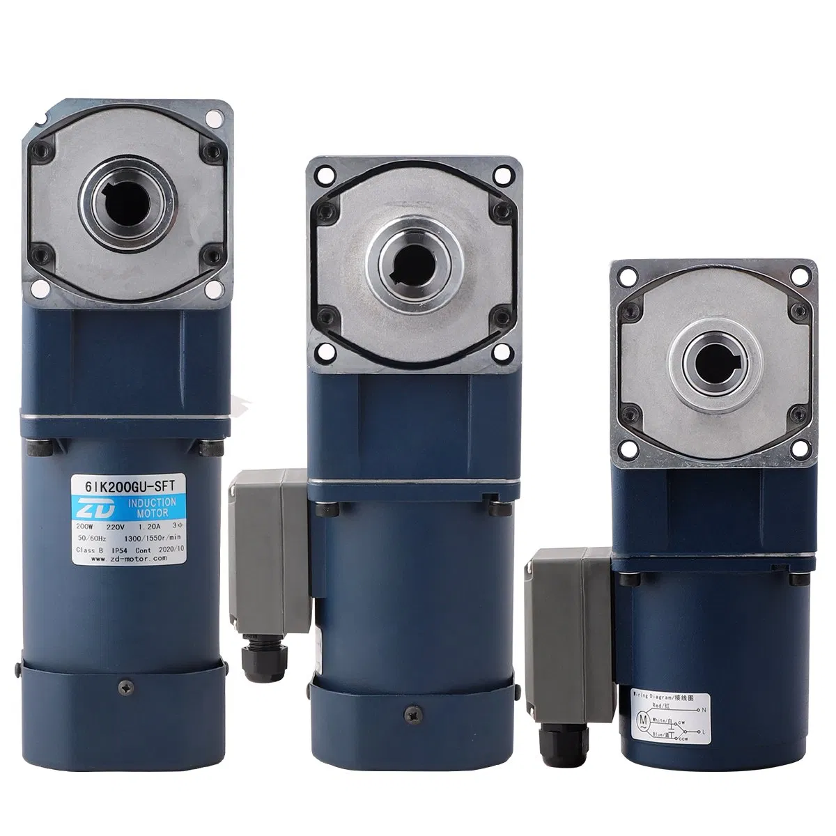 ZD Flange Size 60mm to 104mm &nbsp;10W 25W 40W 60W 90W 120W 200W 110V 220V Single Phase Three Phase Speed Control AC Induction Gear Motor