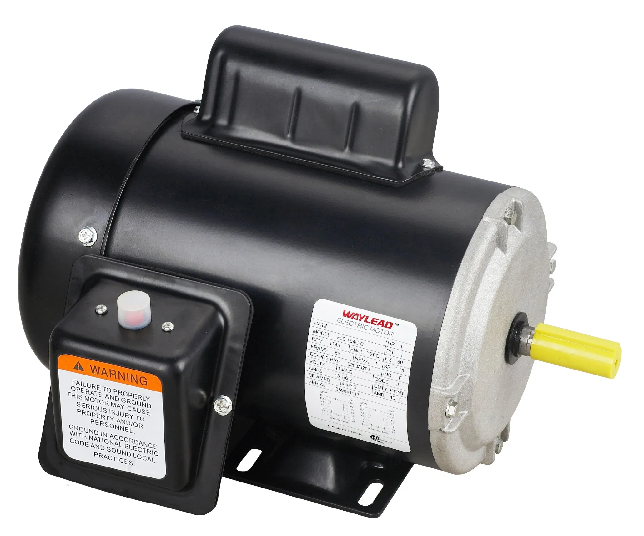 Single Phase Capacitor Run NEMA Motor with CSA UL