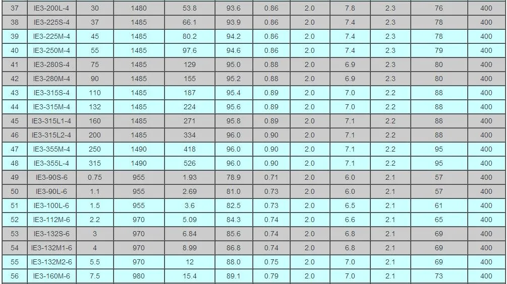 Motor Technical Data