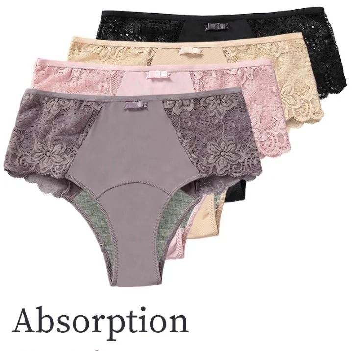 603 4 Camada de Absorção Calça de Bamboo Incontinência à Prova de Vazamento Cueca para Menstruação Noturna Fluxo Pesado Período Calcinhas Menstruais