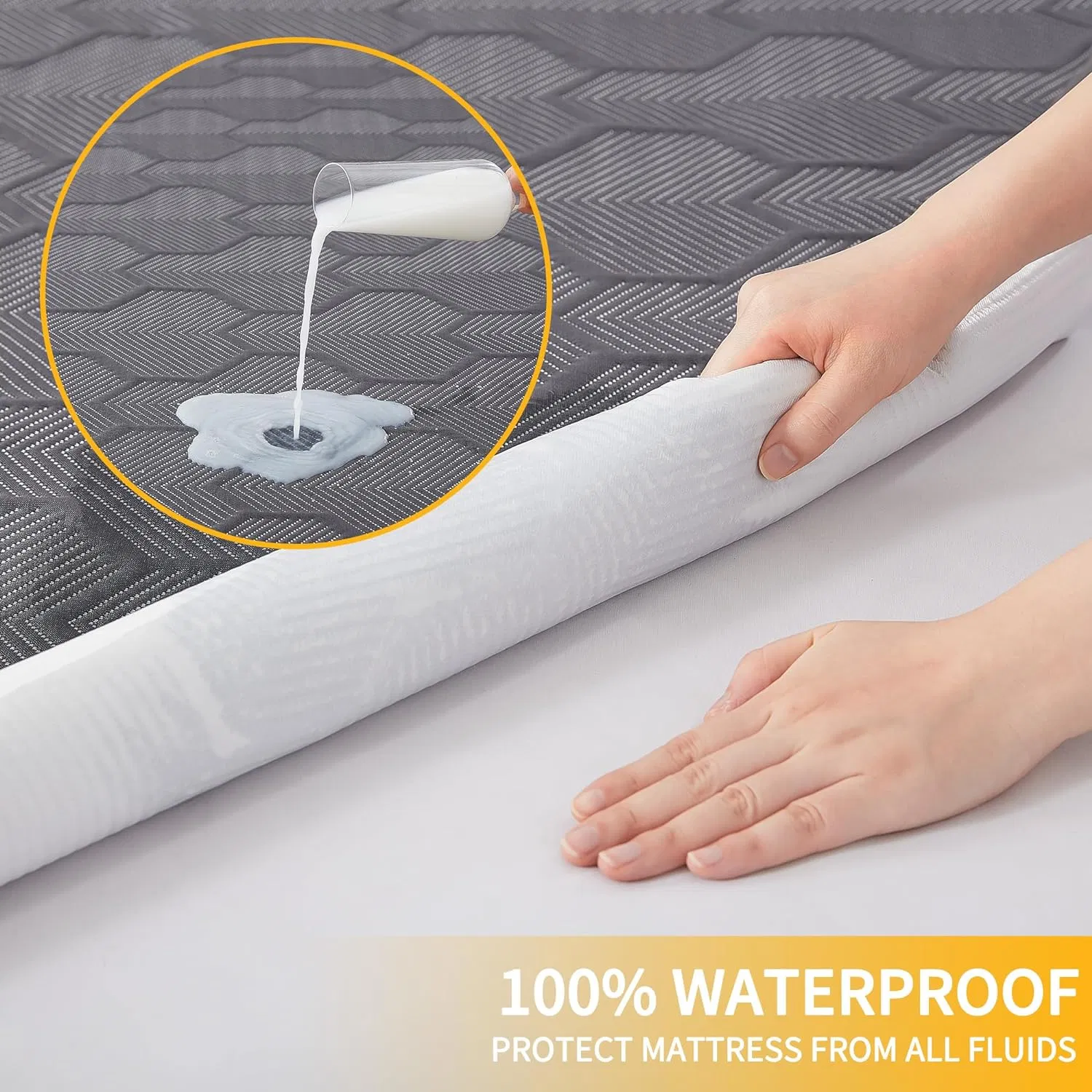 100% Protetor de Colchão Impermeável Confortável Protetor de Colchão com TPU Premium