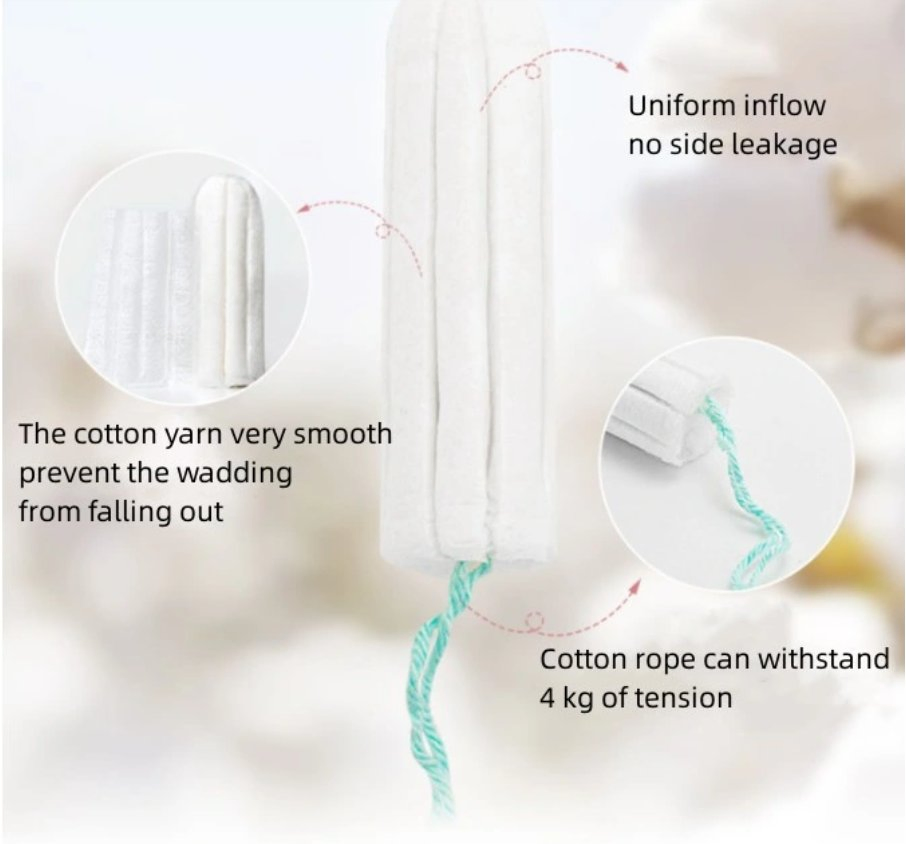 Novos Tampões de Algodão Orgânico Descartáveis em Lote de Bambu para Mulheres Fabricantes de Tampões
