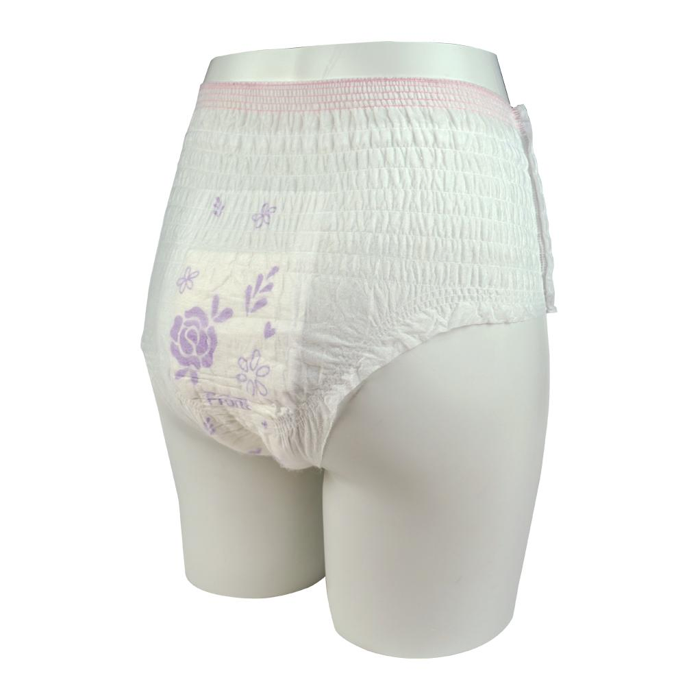 Calças menstruais descartáveis calcinhas de período algodão orgânico