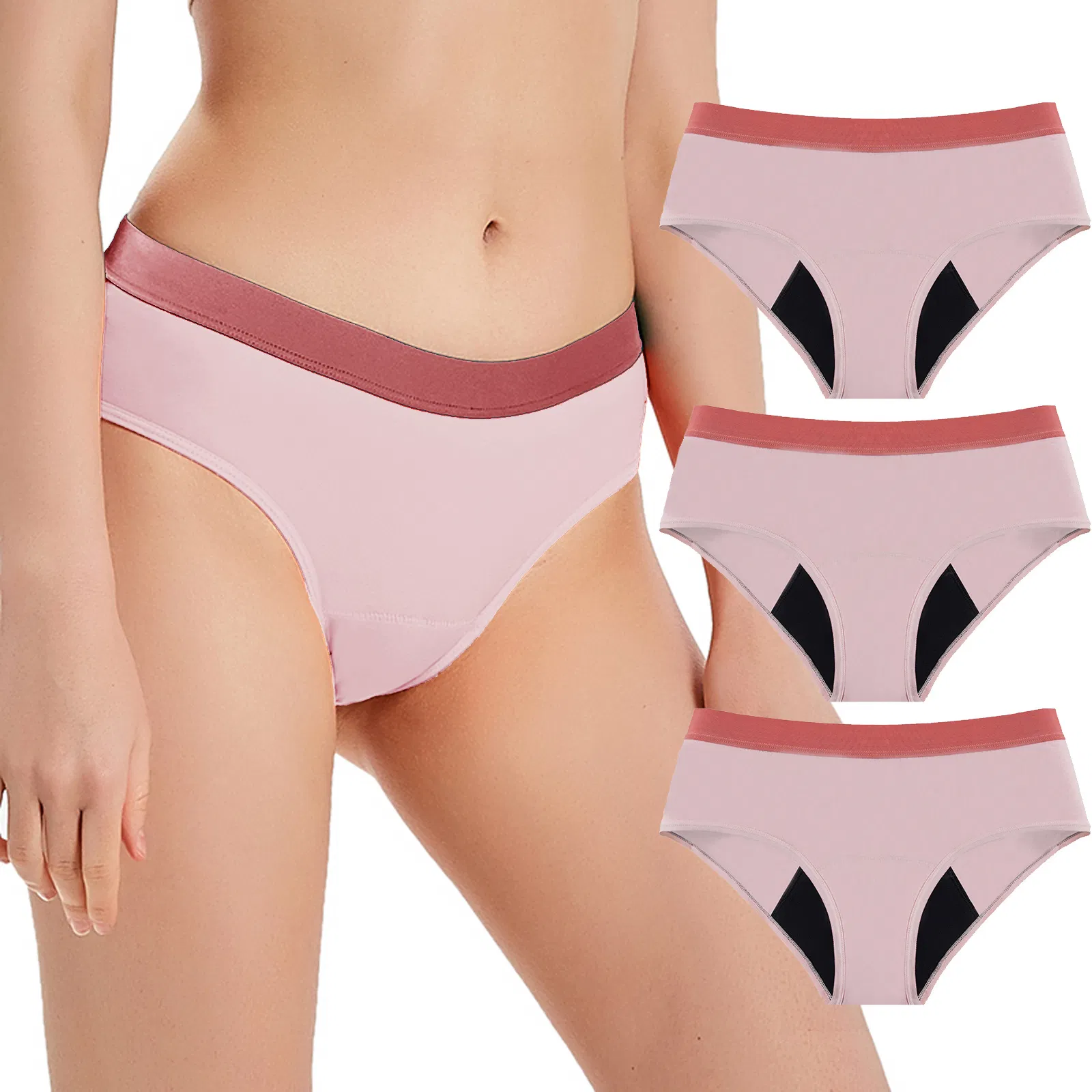 Sistema de Cores para Mulheres Jovens, Roupa Íntima de Algodão Puro, à Prova de Vazamentos para Menstruação, Calcinhas Menstruais para Meninas, Atacado