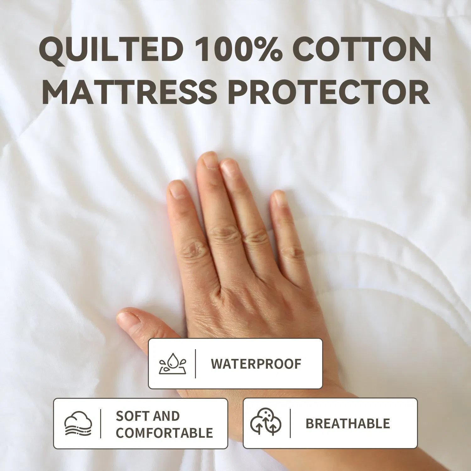 Protetor de Colchão Impermeável para Cama de Casal Premium - Antiderrapante e Lavável à Máquina