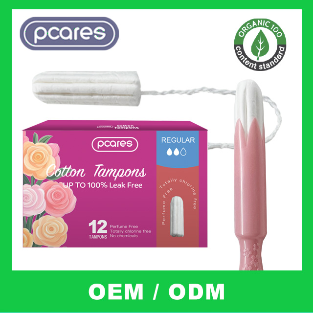 Tampons Orgânicos de Algodão Atacado Descartáveis Embalados Individualmente Ponto Limpo Feminino Super Absorção
