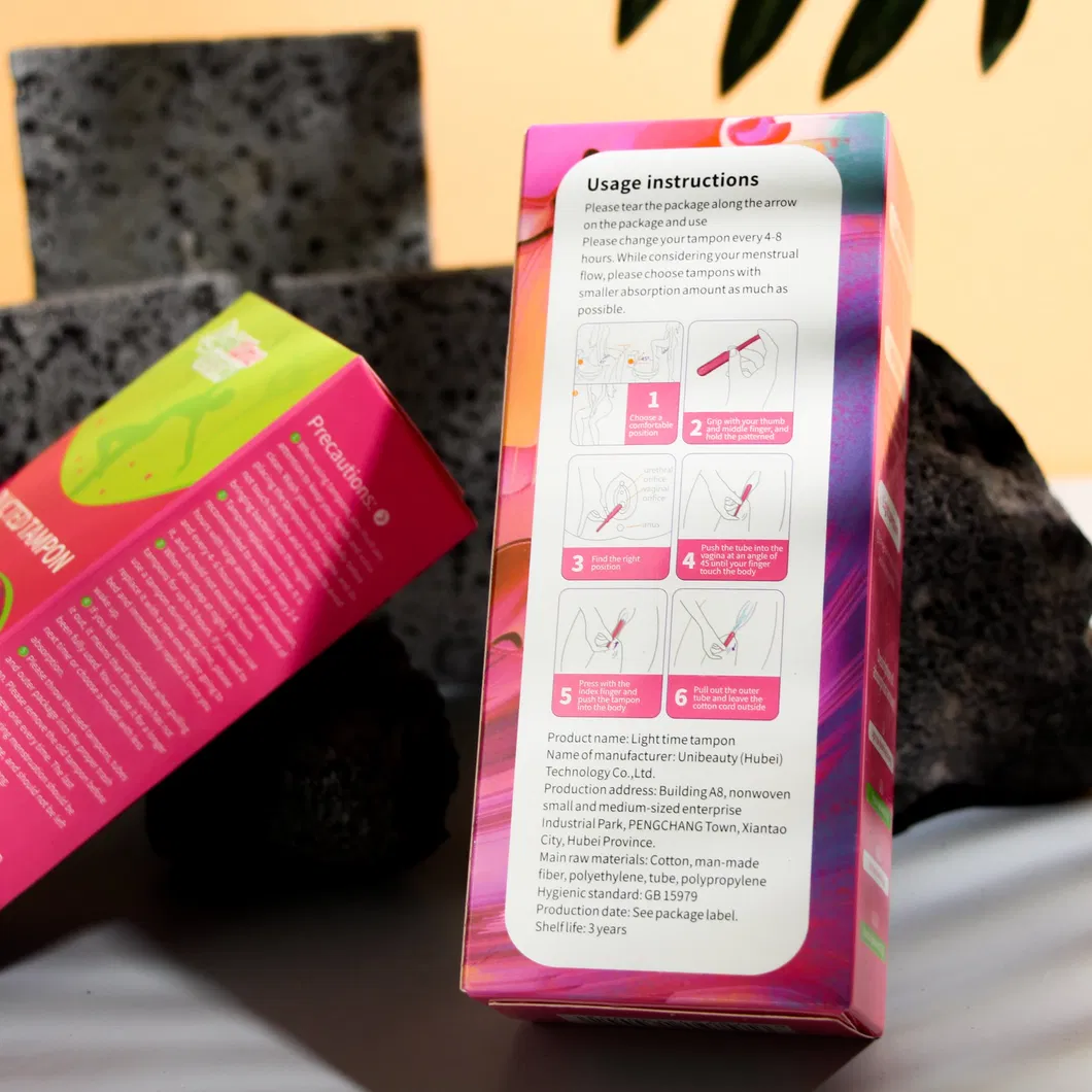 Absorventes Orgânicos Mais Vendidos Toque de Seda Confortável Higiene Mini Embalados com Aplicador