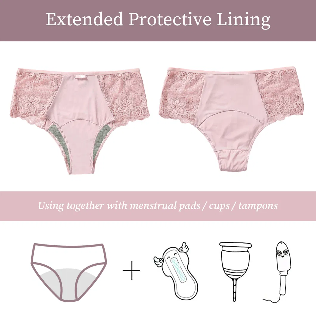 603 4 Camada de Absorção Calça de Bamboo Incontinência à Prova de Vazamento Cueca para Menstruação Noturna Fluxo Pesado Período Calcinhas Menstruais