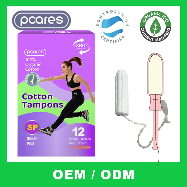 Tampons Super Absorventes OEM 100% Algodão Orgânico Viscose 100% Tampon ODM ODM