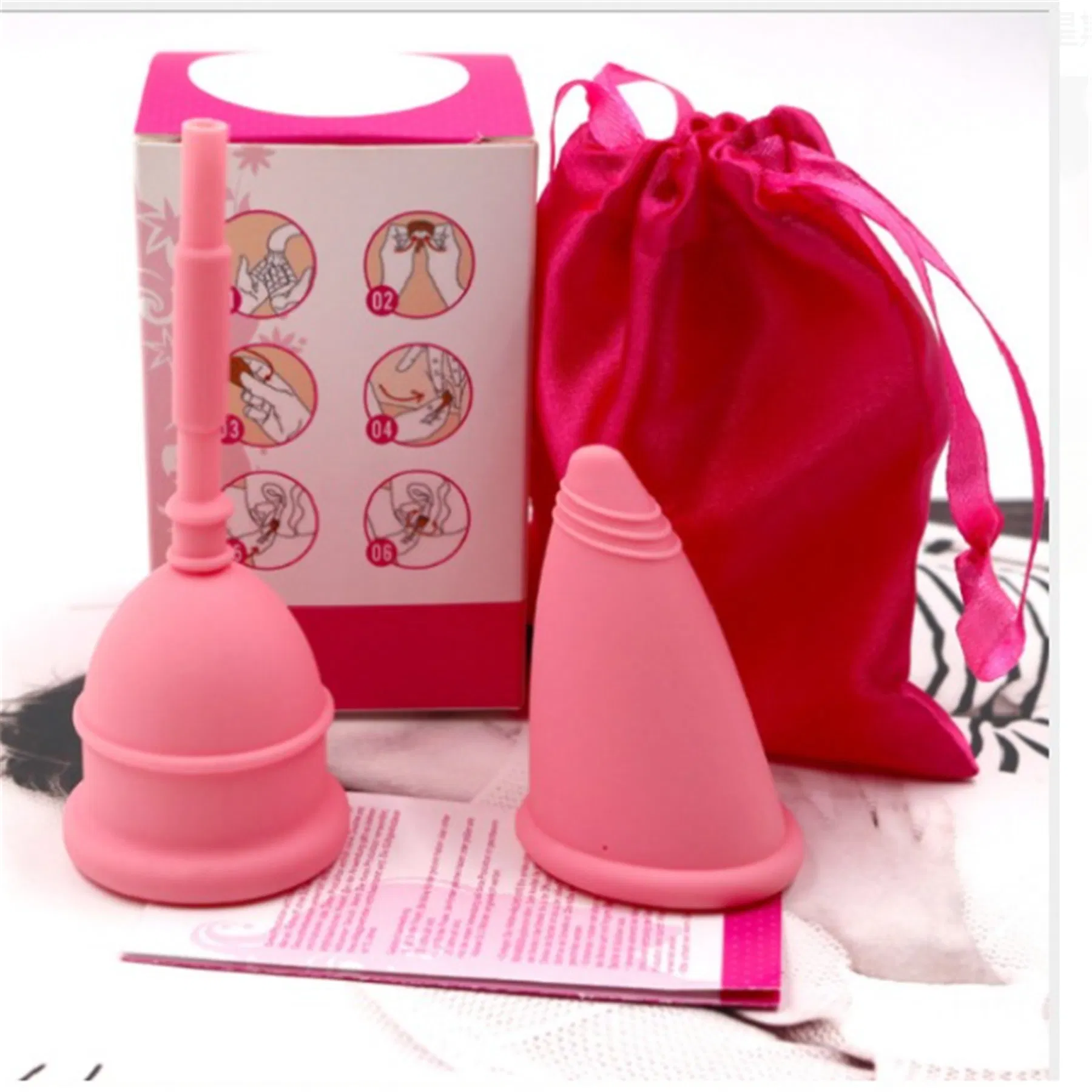 Copa Menstrual de Silicone Orgânica Reutilizável e Dobrável para Mulheres, Grau 100% Atacado