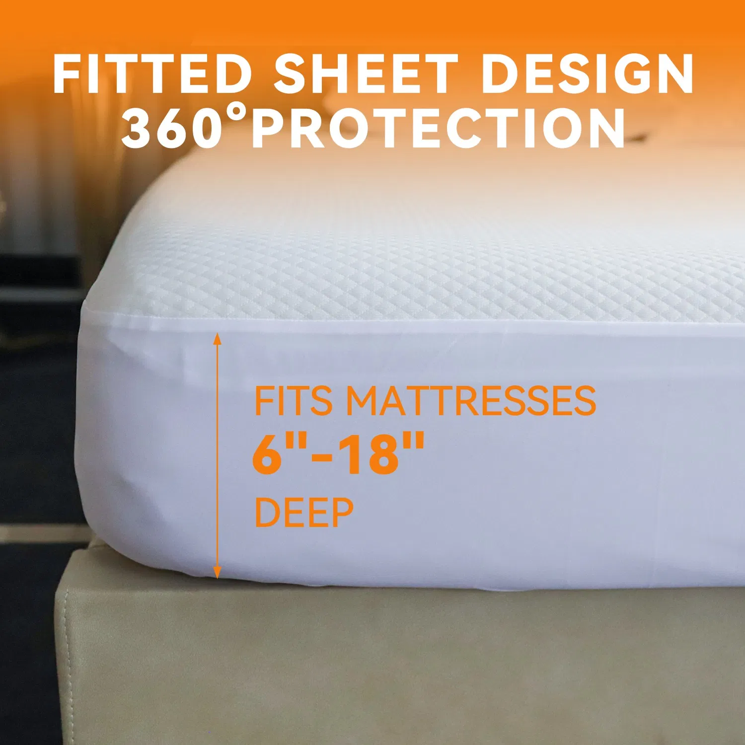 Protetor de Colchão Impermeável Premium King Size para Camas de Fundo Profundo