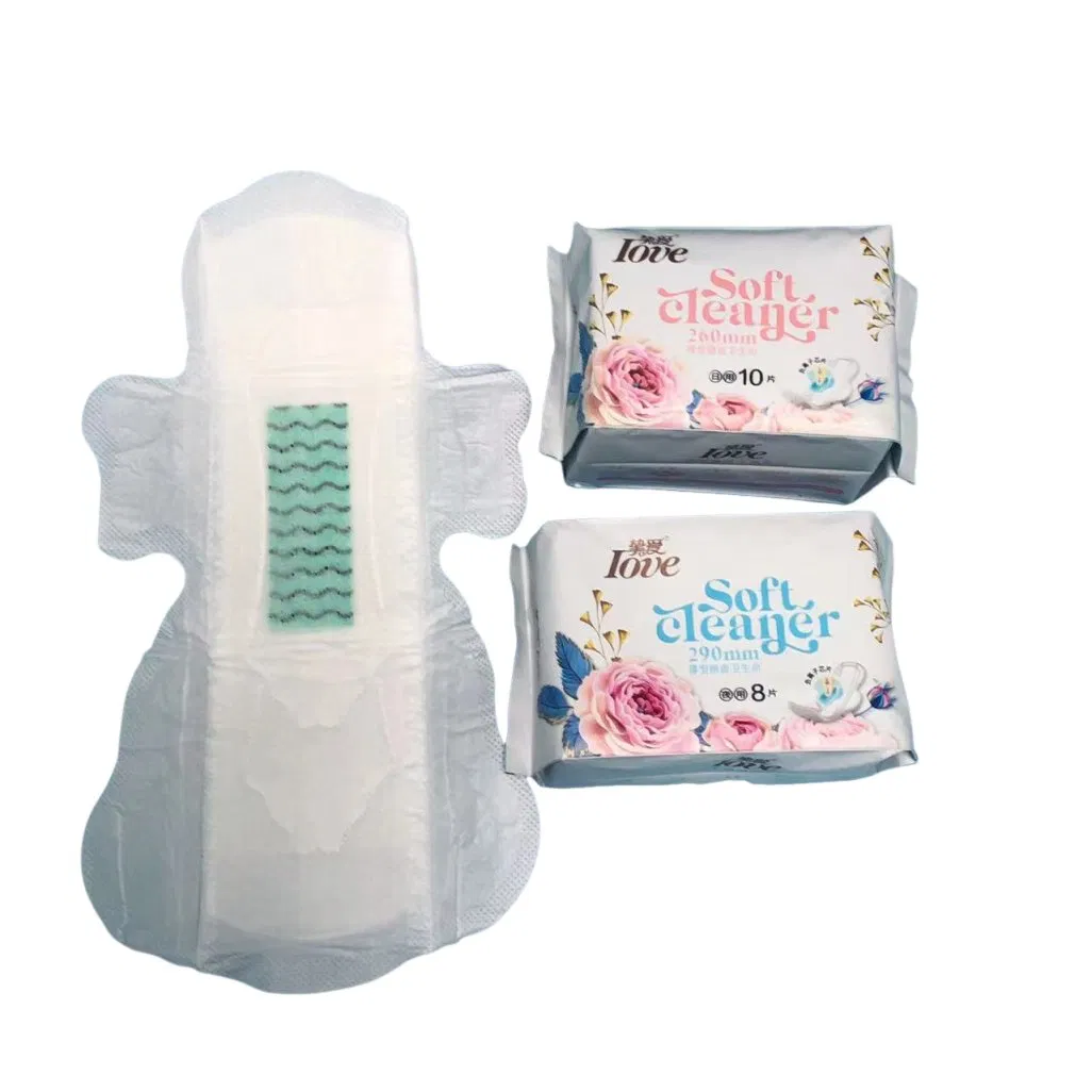 Atacado de Absorventes Higiênicos de Baixo Preço 290mm Absorventes Noturnos para Mulheres