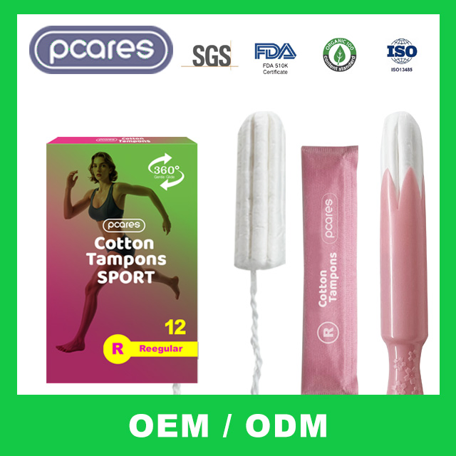 Tampons Orgânicos de Algodão Atacado Descartáveis Embalados Individualmente Ponto Limpo Feminino Super Absorção