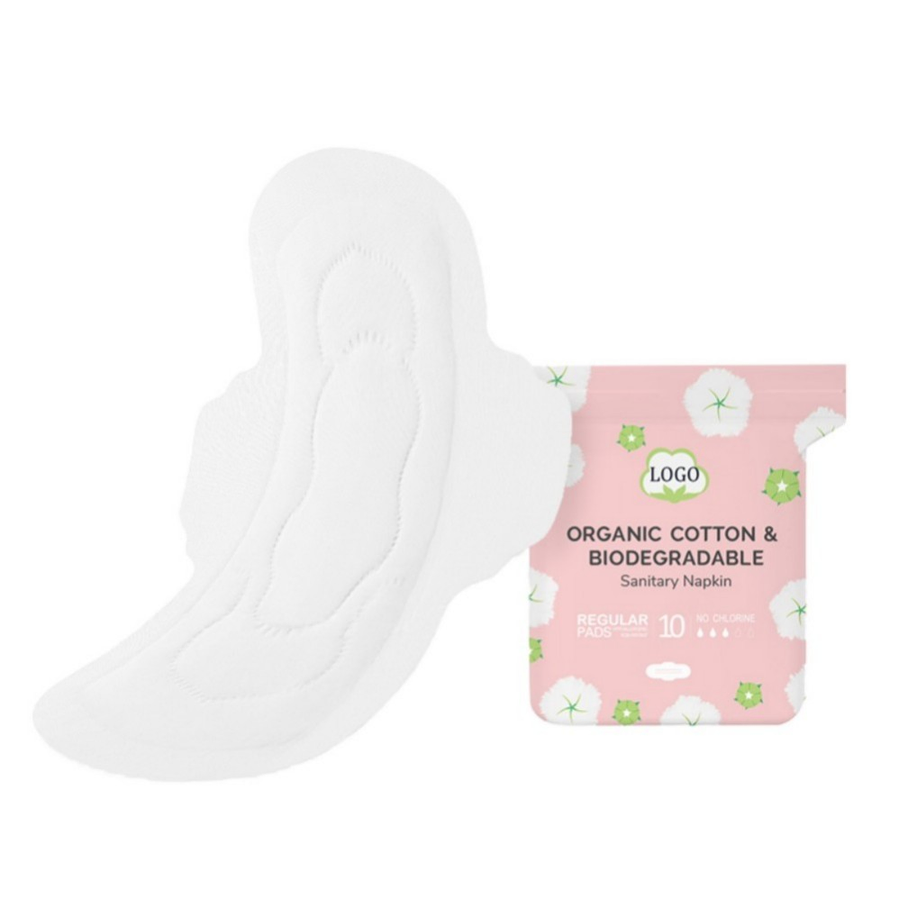 Toalhas Higiênicas de Algodão Puro para Mulheres, Grande Capacidade, Longa Duração, Asas Antiderrapantes, Núcleo de Rápida Absorção