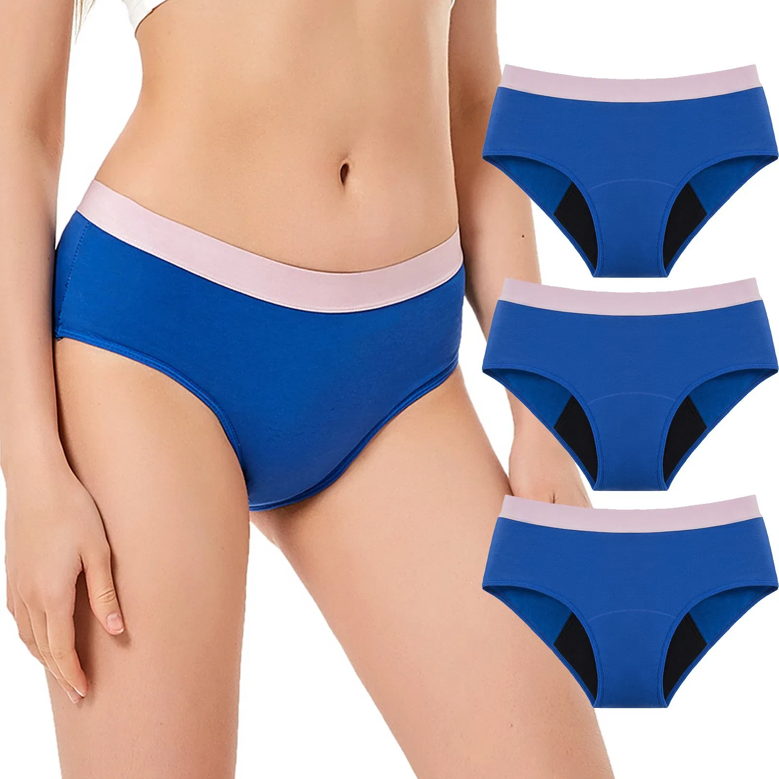 Sistema de Cores para Mulheres Jovens, Roupa Íntima de Algodão Puro, à Prova de Vazamentos para Menstruação, Calcinhas Menstruais para Meninas, Atacado