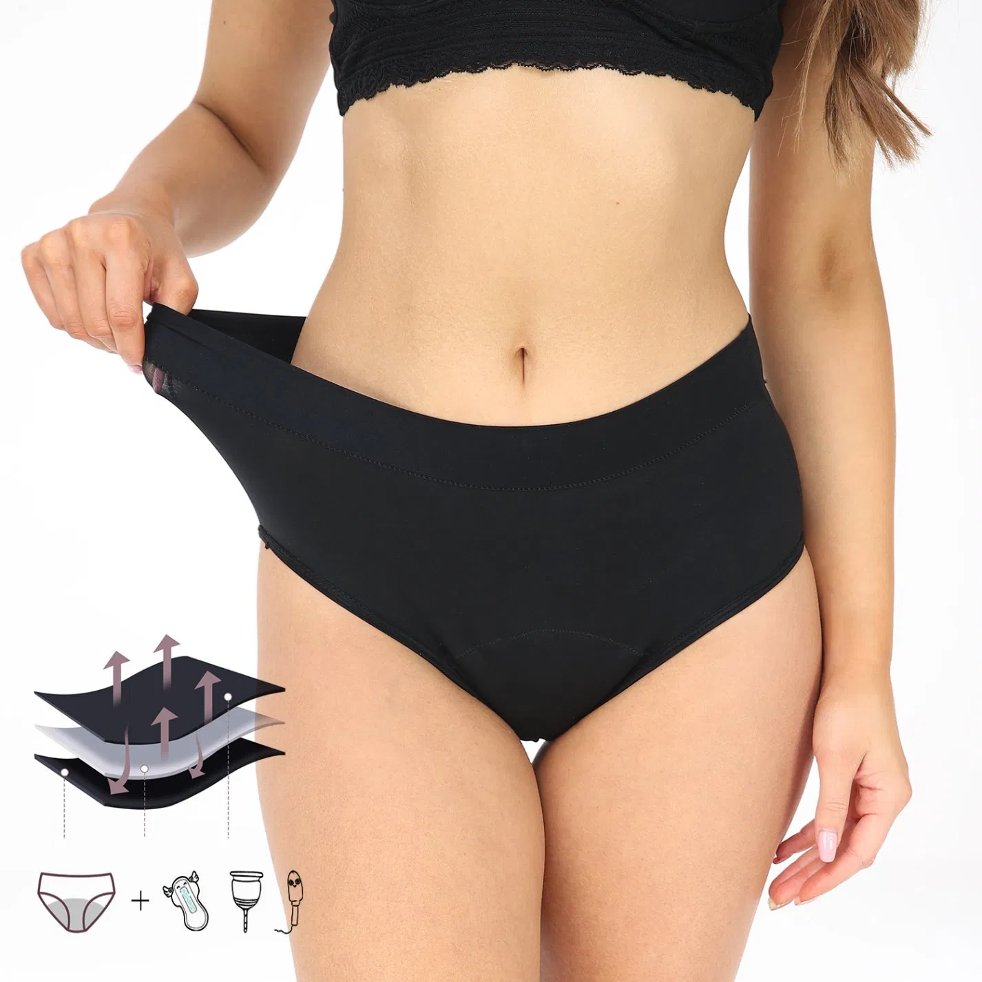 Intiflower mais novo 4 camadas menstrual panties mulheres menstrual biológico macio Períodos de panties