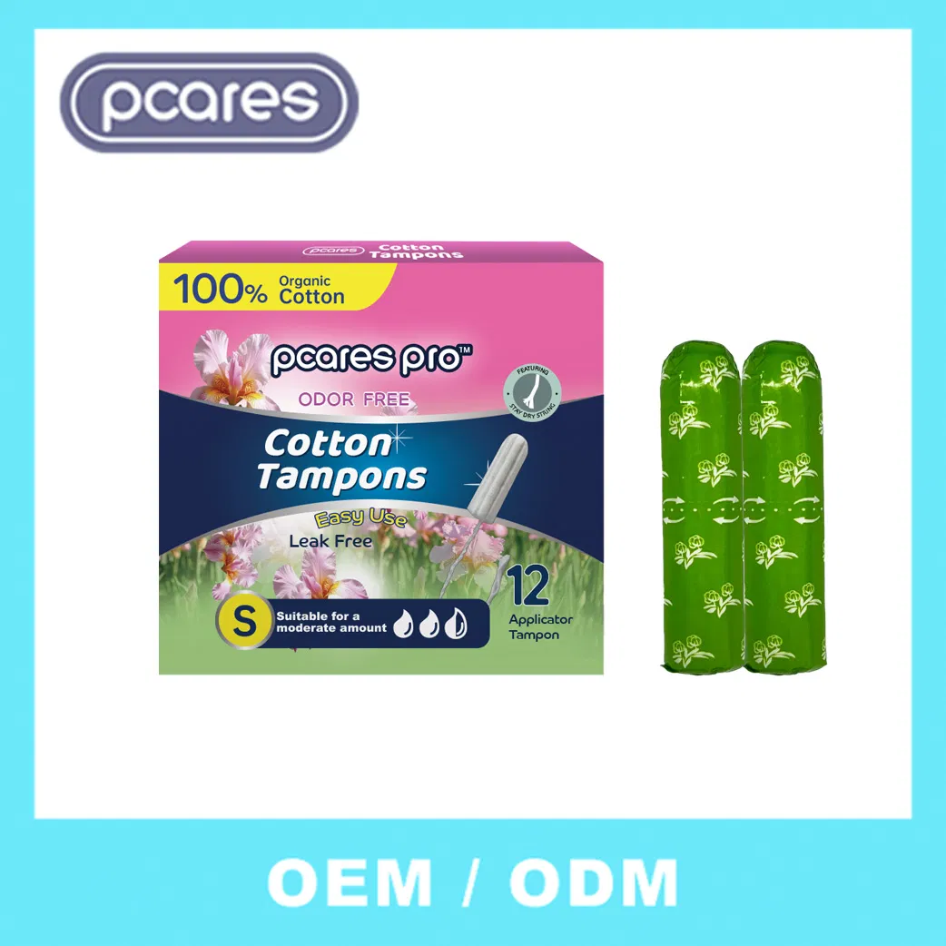 Fabricantes Super OEM Descartáveis 100%Organic Tampões de Algodão com Aplicadores de Plástico Viscose de Alta Qualidade 100% Eco-Friendly ODM