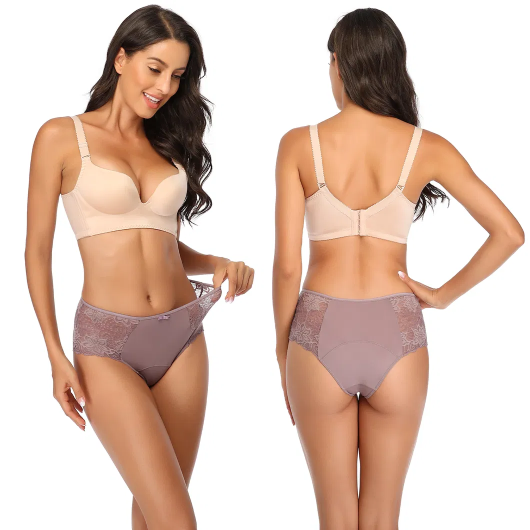 603 4 Camada de Absorção Calça de Bamboo Incontinência à Prova de Vazamento Cueca para Menstruação Noturna Fluxo Pesado Período Calcinhas Menstruais