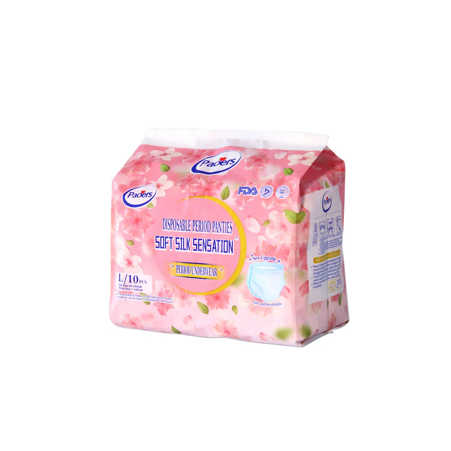 Calças menstruais externas, suaves e respiráveis, para uso noturno, calcinhas higiênicas femininas