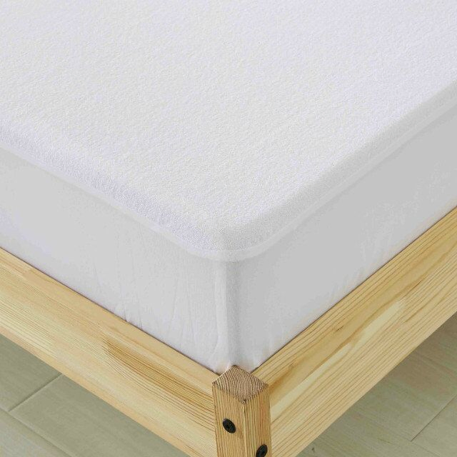 100% Protetor de Colchão de Capa de Malha Elástica com Fundo Profundo de Algodão Terry Revestido com TPU Impermeável