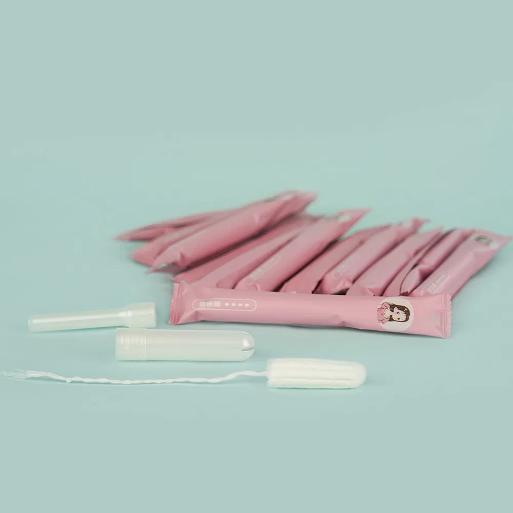 Atacado a Granel 100% Algodão Orgânico Absorvente Menstrual Cateter Vaginal Aplicador de Absorventes