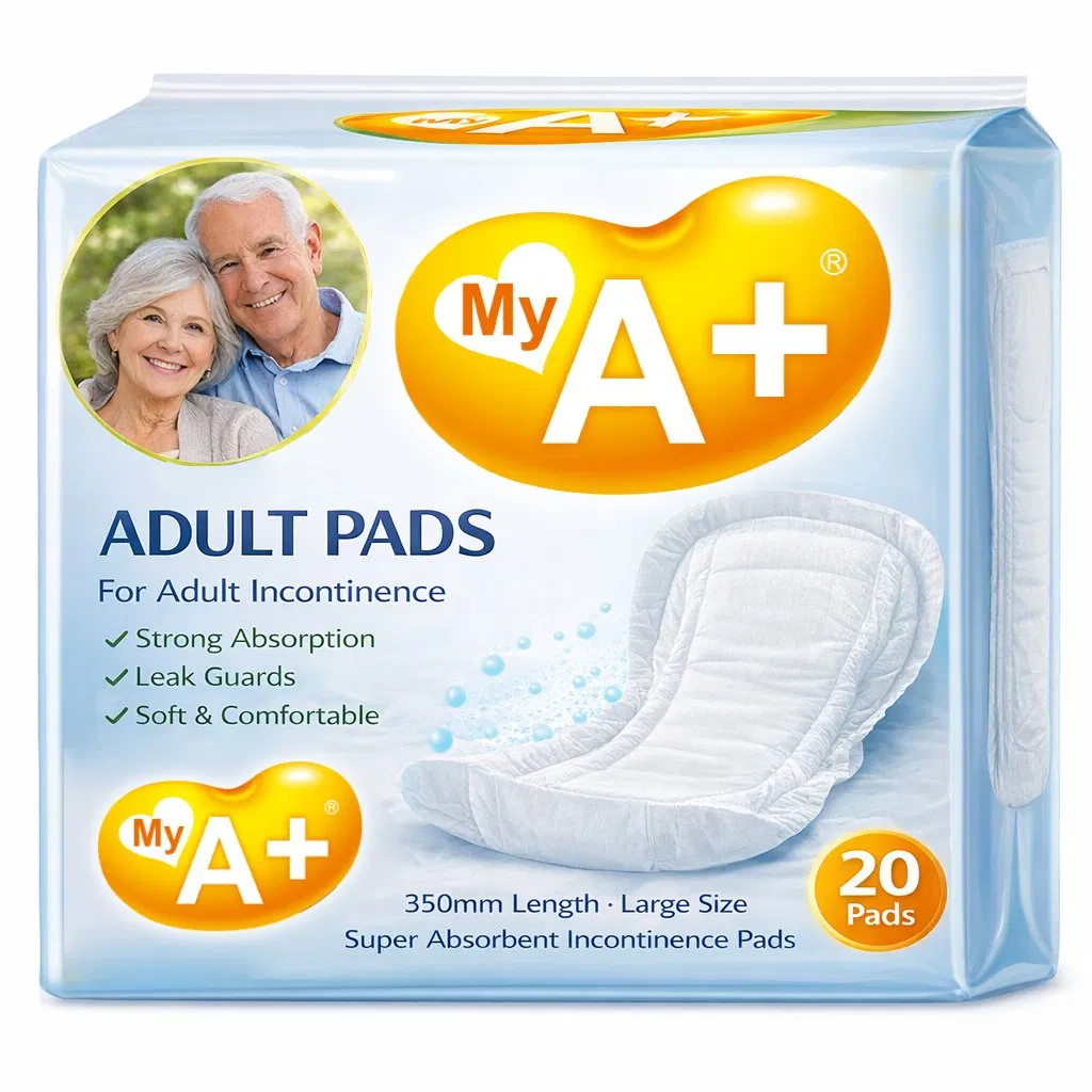 Pad descartável para adultos para incontinência, vazamento da bexiga, inserto para troca de fraldas, absorção leve a pesada