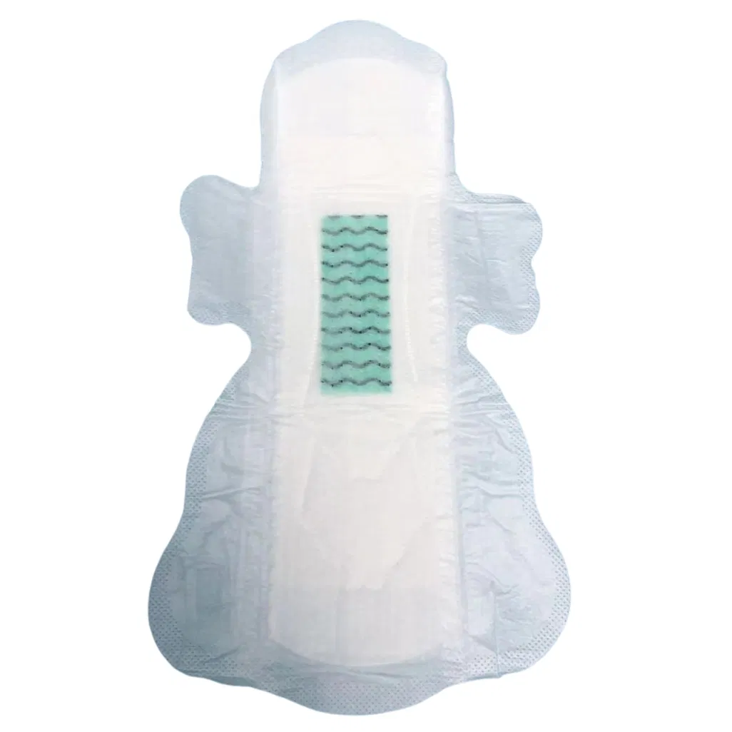 290mm Absorventes Noturnos Finos com Anião Verde de Absorventes Descartáveis