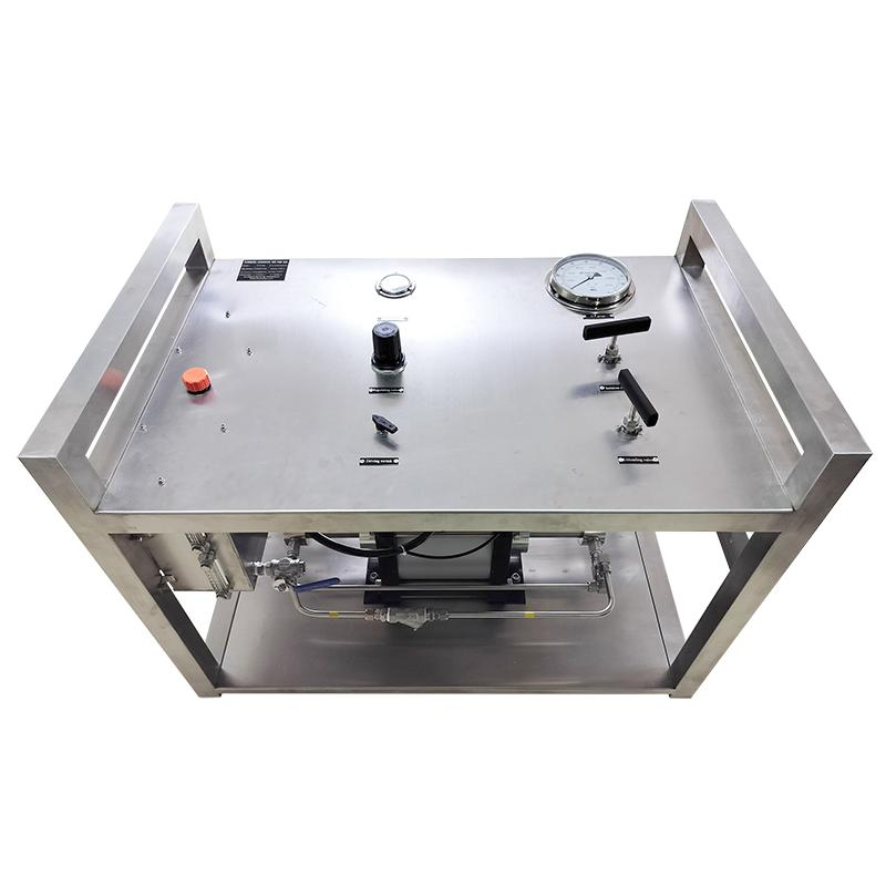 Usun Model: Ws-Gt69 250mm High Flow 300-500 Bar Complete Stainless Steel Frame Air Driven Hydraulic Pressure Testing Pump Skid with Gauges and Valves