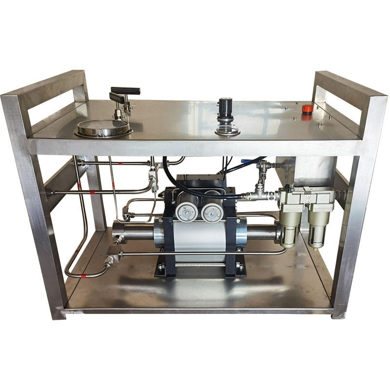 Usun Model: Ws-Gt69 250mm High Flow 300-500 Bar Complete Stainless Steel Frame Air Driven Hydraulic Pressure Testing Pump Skid with Gauges and Valves