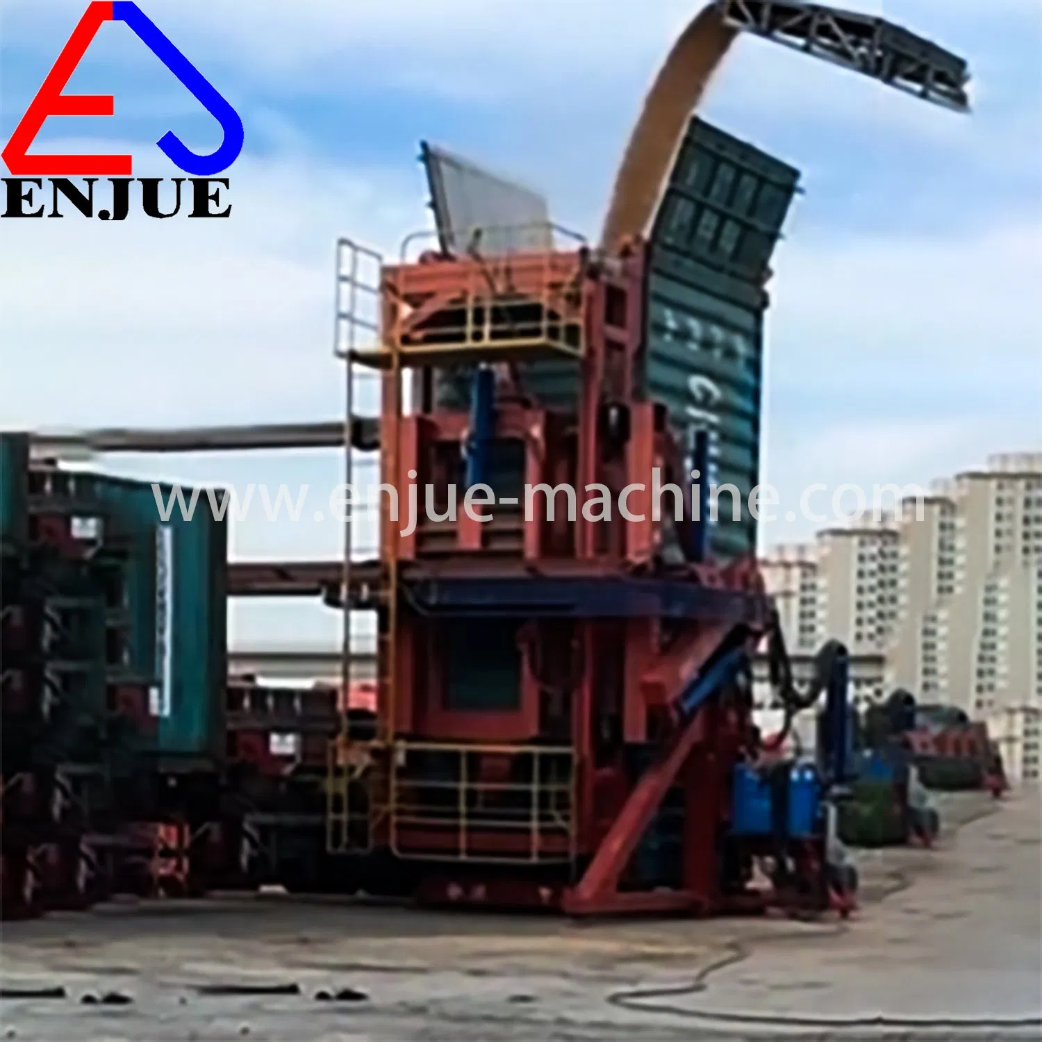 20&40'ft Container Tilters Container Tilting Machine Container Tipper for Loading and Unloading Bulk Materials with Movable System, Remote Control System Option