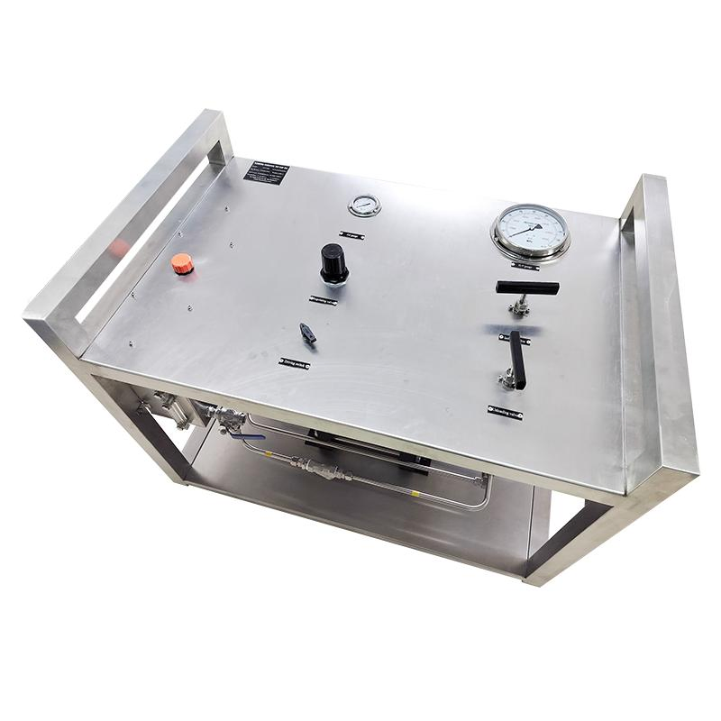 Usun Model: Ws-Gt69 250mm High Flow 300-500 Bar Complete Stainless Steel Frame Air Driven Hydraulic Pressure Testing Pump Skid with Gauges and Valves