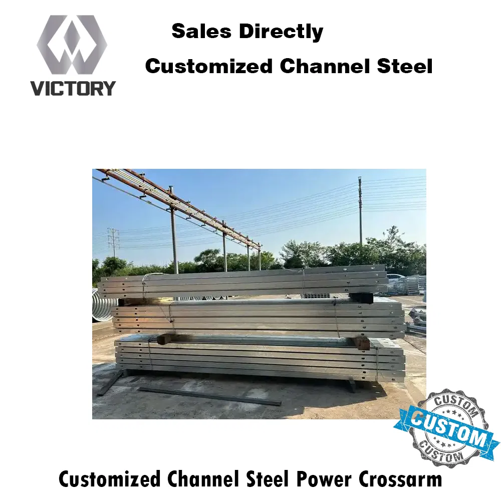Lightweight Steel Channel Cross Arm for Utility Pole Support