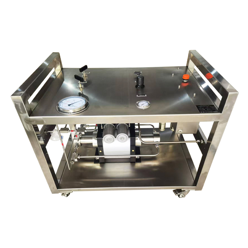 Usun Model: Ws-Gt69 250mm High Flow 300-500 Bar Complete Stainless Steel Frame Air Driven Hydraulic Pressure Testing Pump Skid with Gauges and Valves
