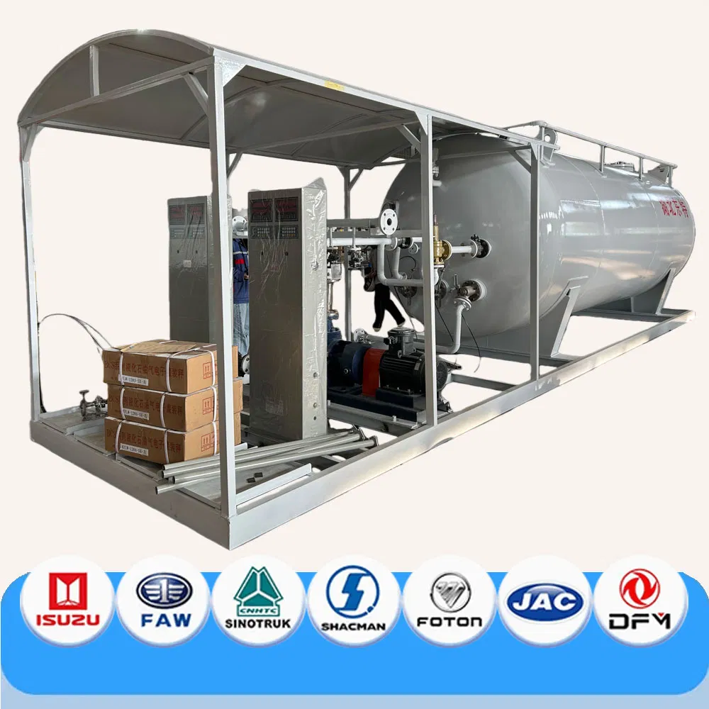 10 Tons Mobile LPG Tank Auto Filling Skid Station Plant