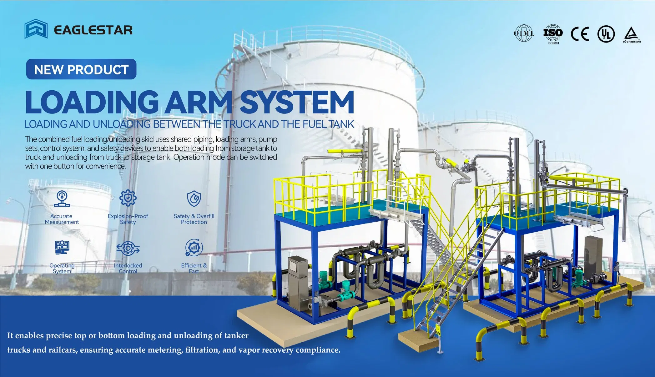 Robust Fuel Loading Arm with Emergency Release System for Safe Transfer