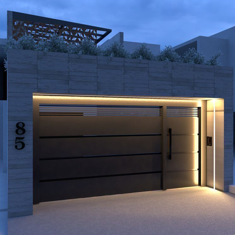 OUNA Insulated Aluminum Alloy Garage Door with Thermal Break Core Automatic Electric System for Energy Efficient Homes