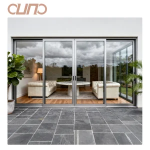 OUNA Contemporary Aluminum Low E Double Glazed Tempered Glass Patio Sliding Door Hurricane Resistant Sliding Patio Doors