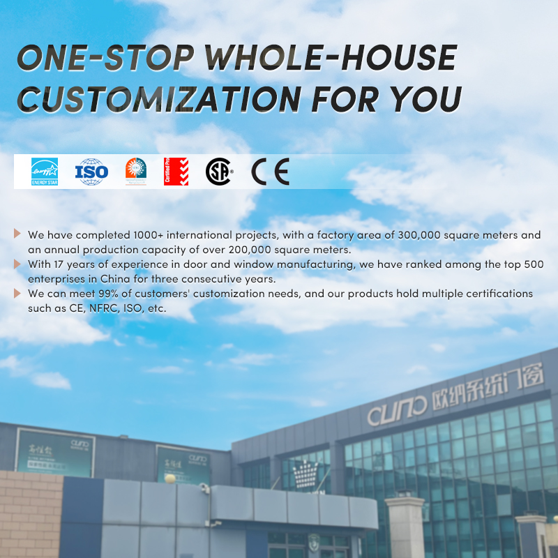 OUNA CE Home Outdoor Aluminum Alloy Large View Tempered Glass Slide Door Balcony Double Glazed Sliding Doors