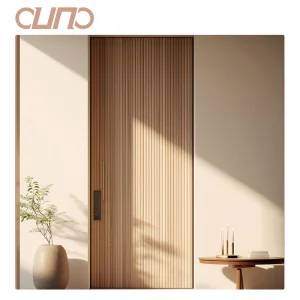 OUNA Wholesale Price Modern Waterproof 45mm Thick Aluminum Wooden Door Finished Surface Manual Opening for Home