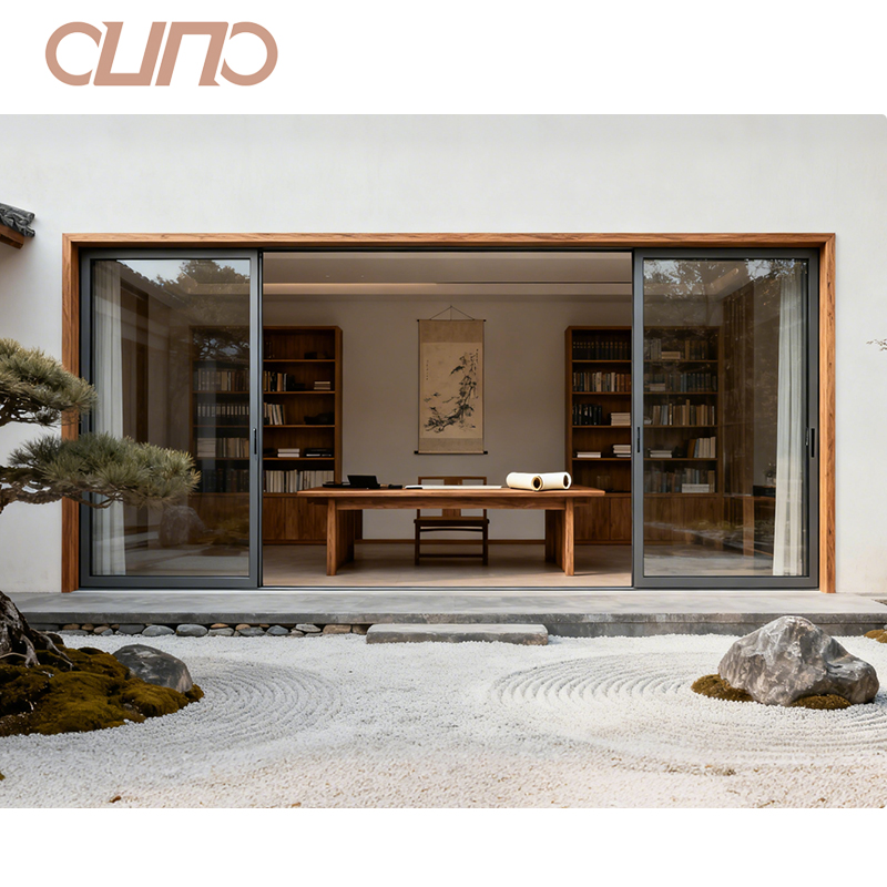 OUNA Aluminum Sliding Door Florida Miami-Dade Approved Hurricane Impact Thermal Break Double Large Glass Aluminum Sliding Doors