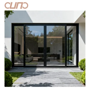 OUNA Hot Sell Energy Efficient Customized Double Layered Tempered Glass Thermal Break Aluminum Lift Sliding Balcony Door
