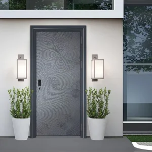OUNA Custom Design Aluminum Front Entry Door Modern American Exterior Style for Residential Villa Security and Fireproof Use