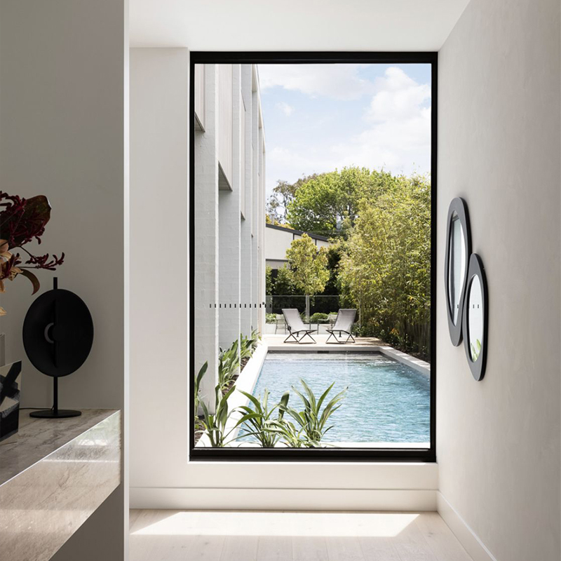 OUNA Modern Aluminum Fixed Window for Home Extra Large Panoramic View Slim Frame Design Living Room Bedroom Balcony Custom Size