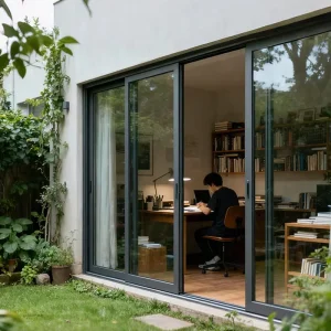 OUNA Panoramic Sliding Door NFRC Certification Aluminum Energy Efficient Double Glass Heavy Duty Multi-Panel Sliding Door