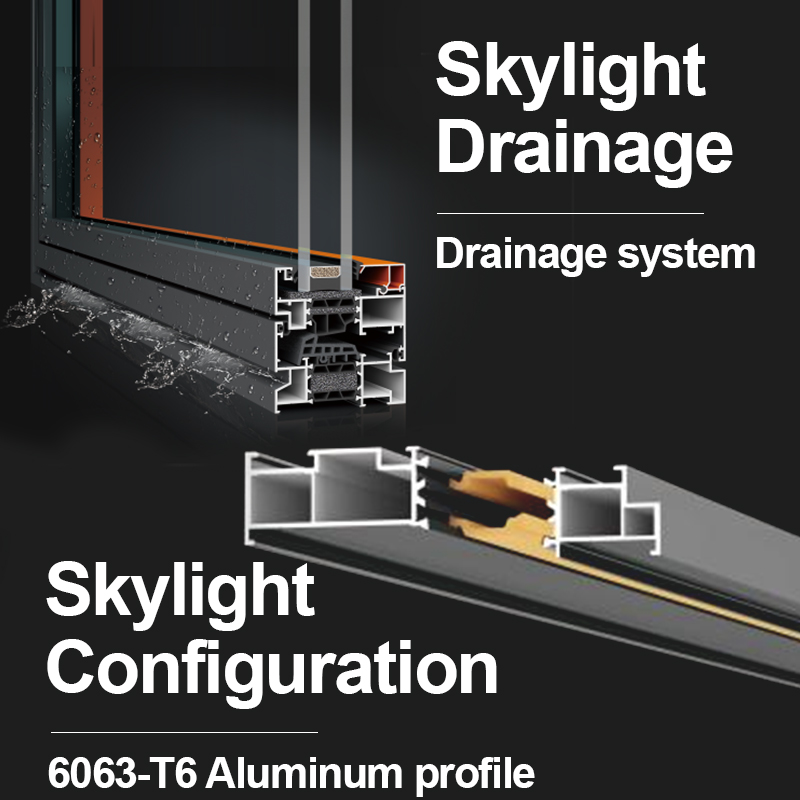 OUNA Manual Opening Aluminum Roof Window Skylight Cost Effective Solution with Double Glazed Glass and Waterproof Flashing Kit